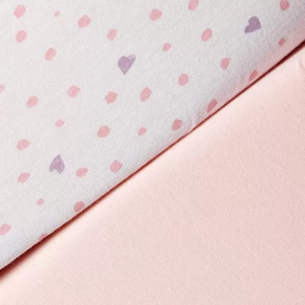 HonestBaby unisex baby Organic Cotton Changing Pad Cover and Toddler Sleepers Bright White One Size US2Piece Love Dot