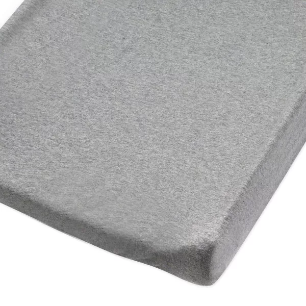 HonestBaby unisex baby Organic Cotton Changing Pad Cover and Toddler Sleepers Bright White One Size US2Piece Pattern PlayHeather Gray