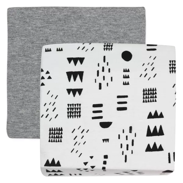 HonestBaby unisex baby Organic Cotton Changing Pad Cover and Toddler Sleepers Bright White One Size US2Piece Pattern PlayHeather Gray