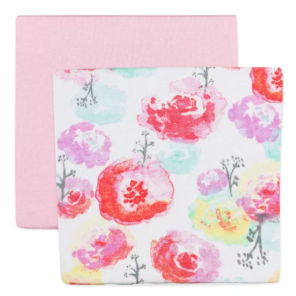 HonestBaby unisex baby Organic Cotton Changing Pad Cover and Toddler Sleepers Bright White One Size US2Piece Rose BlossomPink