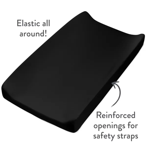 HonestBaby unisex baby Organic Cotton Changing Pad Cover and Toddler Sleepers Bright White One Size USBlack