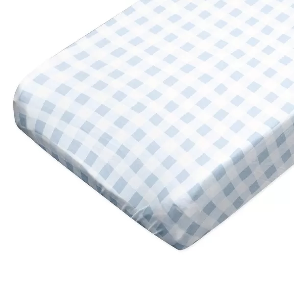 HonestBaby unisex baby Organic Cotton Changing Pad Cover and Toddler Sleepers Bright White One Size USBlue Painted Buffalo Check