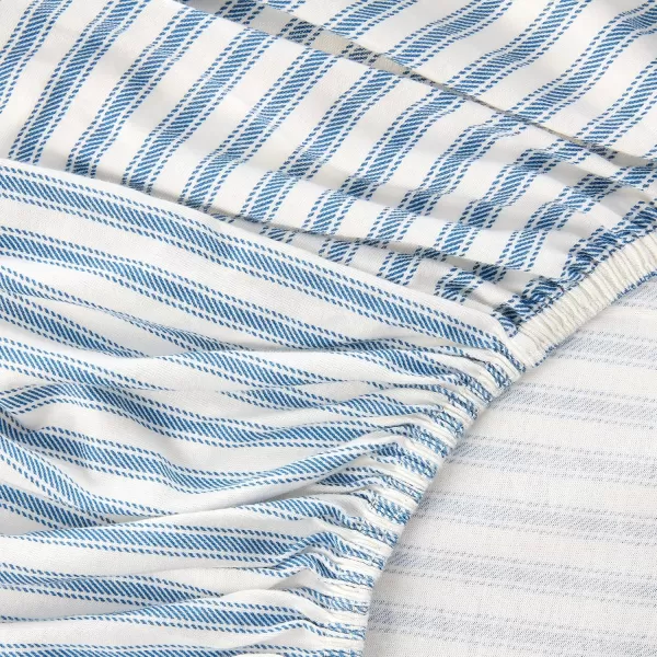 HonestBaby unisex baby Organic Cotton Changing Pad Cover and Toddler Sleepers Bright White One Size USBlue Ticking Stripe