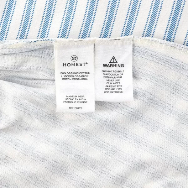 HonestBaby unisex baby Organic Cotton Changing Pad Cover and Toddler Sleepers Bright White One Size USBlue Ticking Stripe