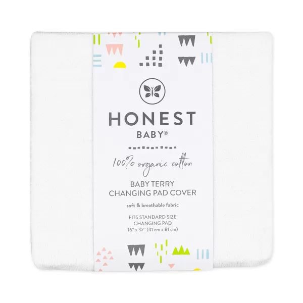 HonestBaby unisex baby Organic Cotton Changing Pad Cover and Toddler Sleepers Bright White One Size USBright White Terry Cotton