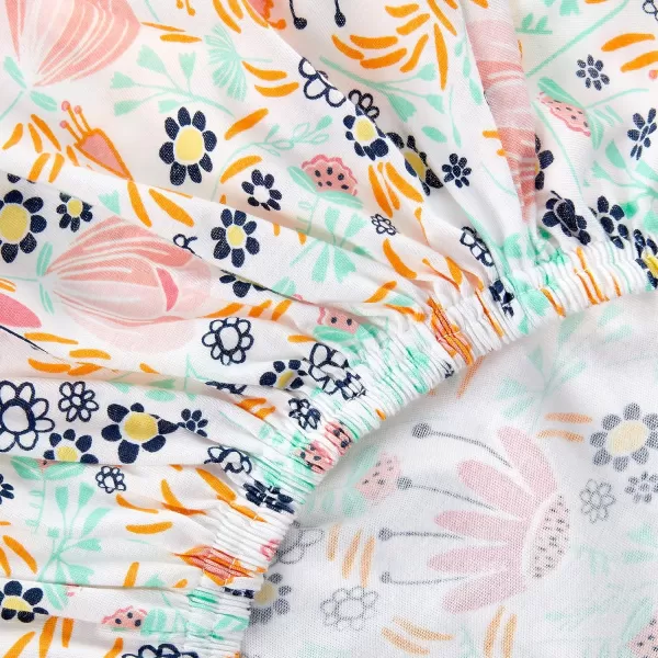 HonestBaby unisex baby Organic Cotton Changing Pad Cover and Toddler Sleepers Bright White One Size USFlower Power