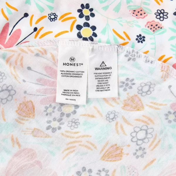 HonestBaby unisex baby Organic Cotton Changing Pad Cover and Toddler Sleepers Bright White One Size USFlower Power