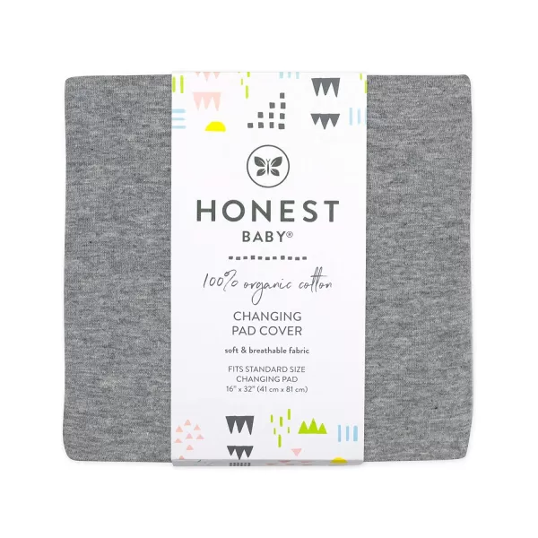 HonestBaby unisex baby Organic Cotton Changing Pad Cover and Toddler Sleepers Bright White One Size USGray Heather