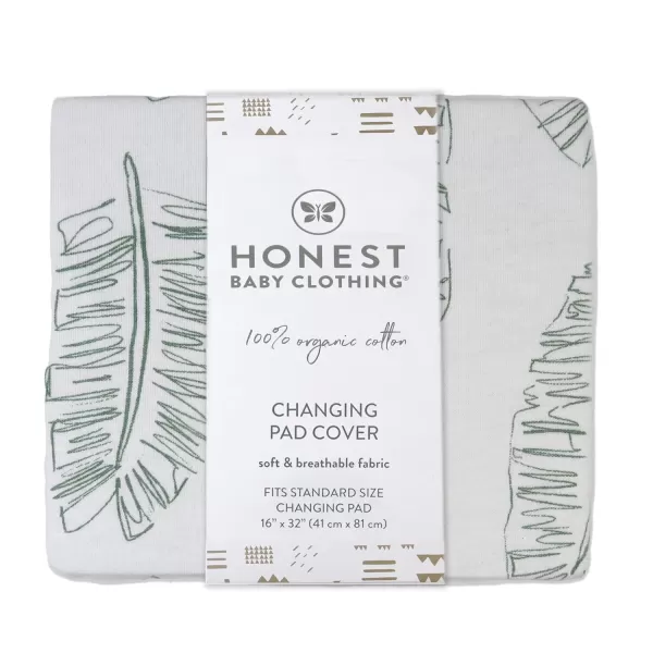 HonestBaby unisex baby Organic Cotton Changing Pad Cover and Toddler Sleepers Bright White One Size USJumbo Leaf Sage
