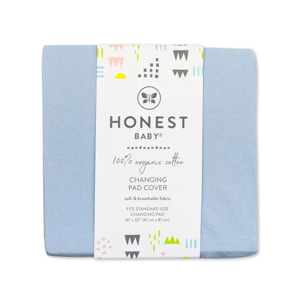 HonestBaby unisex baby Organic Cotton Changing Pad Cover and Toddler Sleepers Bright White One Size USKentucky Blue