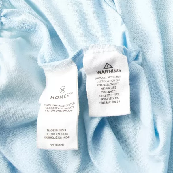HonestBaby unisex baby Organic Cotton Changing Pad Cover and Toddler Sleepers Bright White One Size USLight Blue