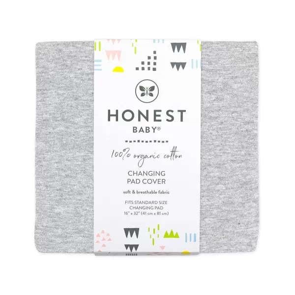 HonestBaby unisex baby Organic Cotton Changing Pad Cover and Toddler Sleepers Bright White One Size USLight Gray Heather