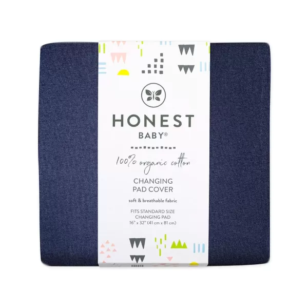 HonestBaby unisex baby Organic Cotton Changing Pad Cover and Toddler Sleepers Bright White One Size USNavy