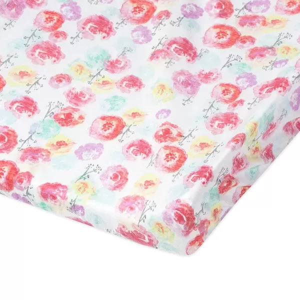 HonestBaby unisex baby Organic Cotton Changing Pad Cover and Toddler Sleepers Bright White One Size USRose Blossom