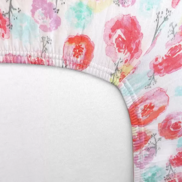 HonestBaby unisex baby Organic Cotton Changing Pad Cover and Toddler Sleepers Bright White One Size USRose Blossom