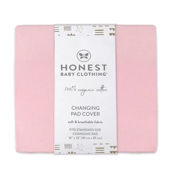 HonestBaby unisex baby Organic Cotton Changing Pad Cover and Toddler Sleepers Bright White One Size USStrawberry Cream