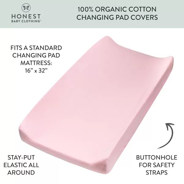HonestBaby unisex baby Organic Cotton Changing Pad Cover and Toddler Sleepers Bright White One Size USStrawberry Cream