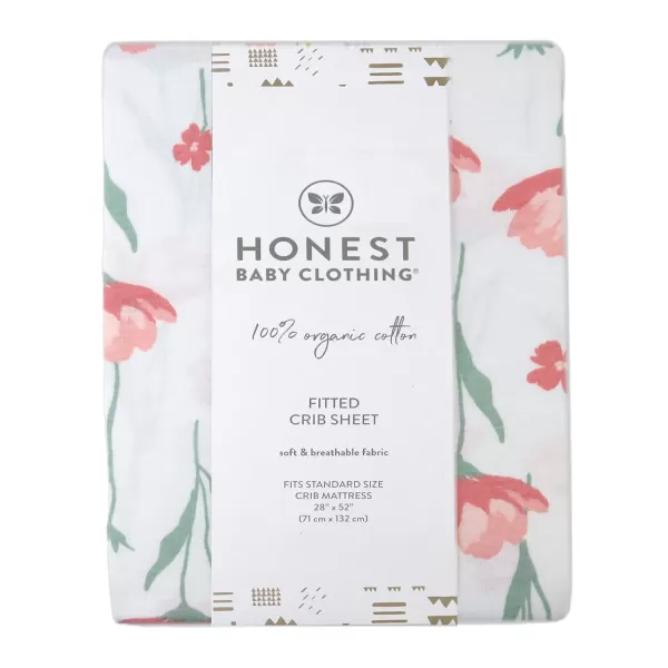 HonestBaby unisex baby Organic Cotton Changing Pad Cover and Toddler Sleepers Bright White One Size USStrawberry Pink Floral