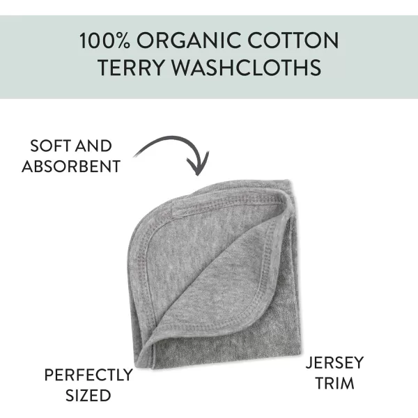HonestBaby unisex baby Organic Cotton Washcloth MultiPack Winter Accessory Set 5pack Bright White One Size US5pack Heather Gray