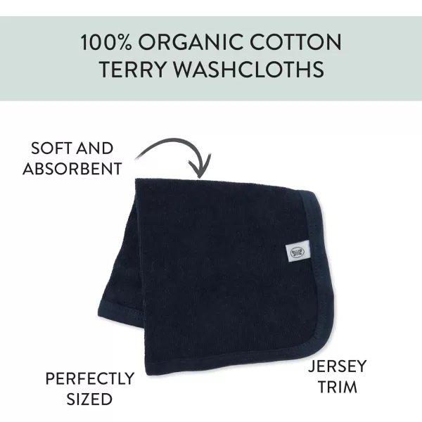 HonestBaby unisex baby Organic Cotton Washcloth MultiPack Winter Accessory Set 5pack Bright White One Size US5pack Navy