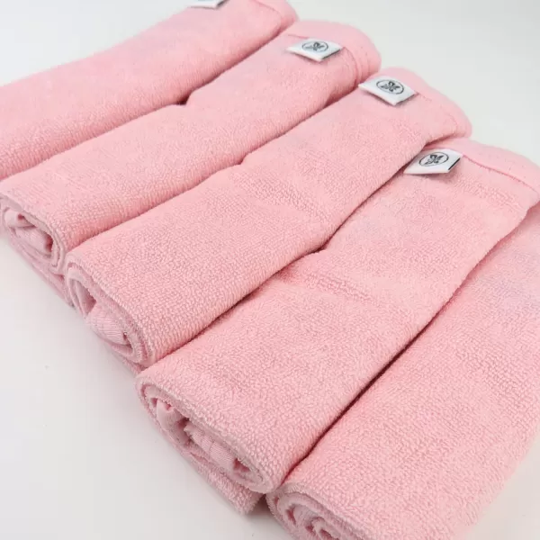 HonestBaby unisex baby Organic Cotton Washcloth MultiPack Winter Accessory Set 5pack Bright White One Size US5pack Pink