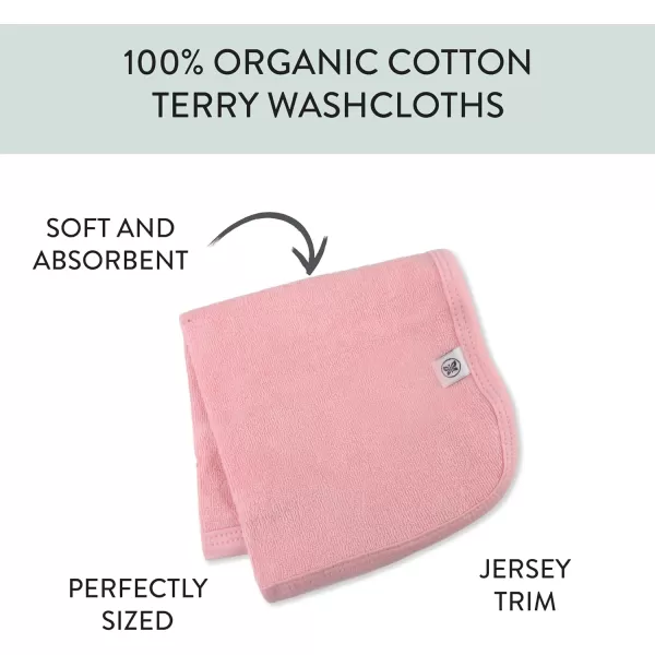 HonestBaby unisex baby Organic Cotton Washcloth MultiPack Winter Accessory Set 5pack Bright White One Size US5pack Pink