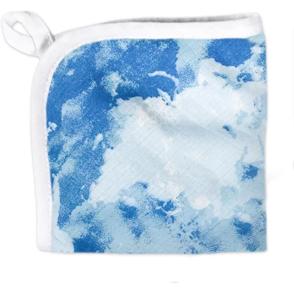 HonestBaby unisex baby Organic Cotton Washcloth MultiPack Winter Accessory Set 5pack Bright White One Size US5pack Watercolor WorldNavy