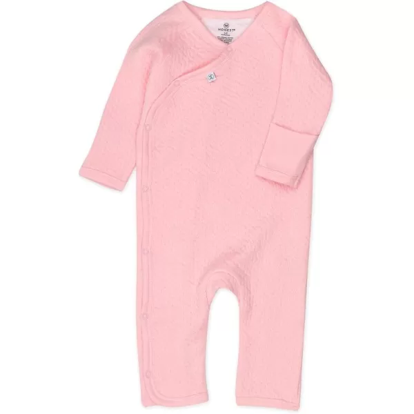 HonestBaby Baby OnePiece Jumpsuit Organic Cotton Romper Coverall SetsPink Kimono Coverall