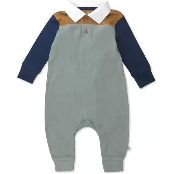 HonestBaby Baby OnePiece Jumpsuit Organic Cotton Romper Coverall SetsVarsity Blue