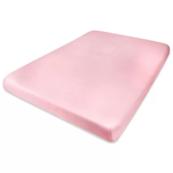 HonestBaby unisex baby 2Pack Organic Cotton Fitted Crib Sheets Wearable Blanket Bright White One SizeMini Crib Sheet  1 Pack  Pink