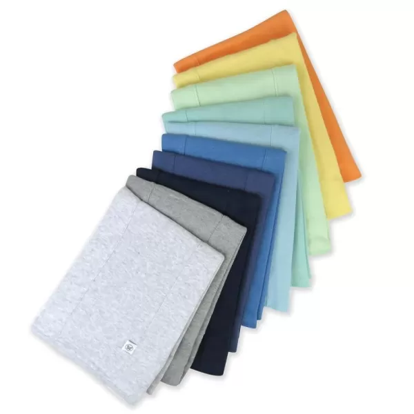 HonestBaby unisex baby 5Pack Organic Cotton Knit Burp Cloths Bandana Bright White One Size US10pack Rainbow Blues