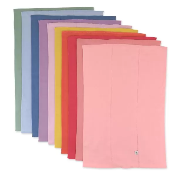 HonestBaby unisex baby 5Pack Organic Cotton Knit Burp Cloths Bandana Bright White One Size US10pack Rainbow Gems Pinks