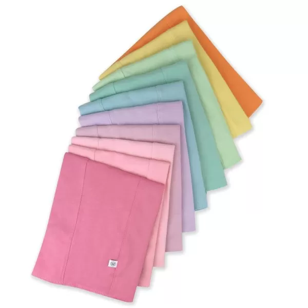 HonestBaby unisex baby 5Pack Organic Cotton Knit Burp Cloths Bandana Bright White One Size US10pack Rainbow Pinks