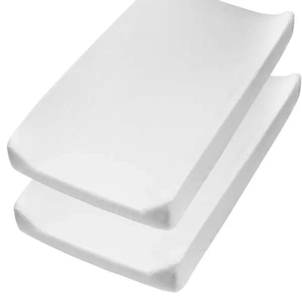 HonestBaby unisex baby Organic Cotton Changing Pad Cover and Toddler Sleepers Bright White One Size US2Piece Bright White