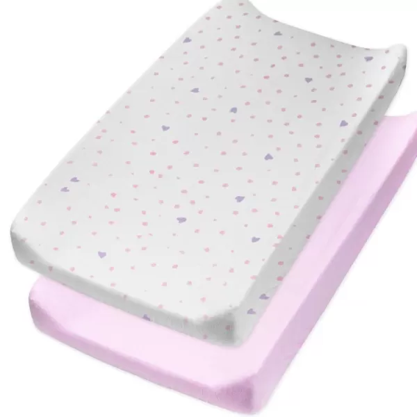 HonestBaby unisex baby Organic Cotton Changing Pad Cover and Toddler Sleepers Bright White One Size US2Piece Love Dot