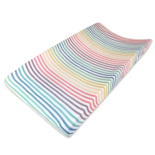 HonestBaby unisex baby Organic Cotton Changing Pad Cover and Toddler Sleepers Bright White One Size USRainbow Stripe