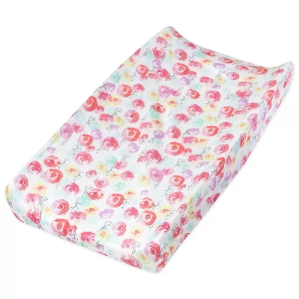 HonestBaby unisex baby Organic Cotton Changing Pad Cover and Toddler Sleepers Bright White One Size USRose Blossom