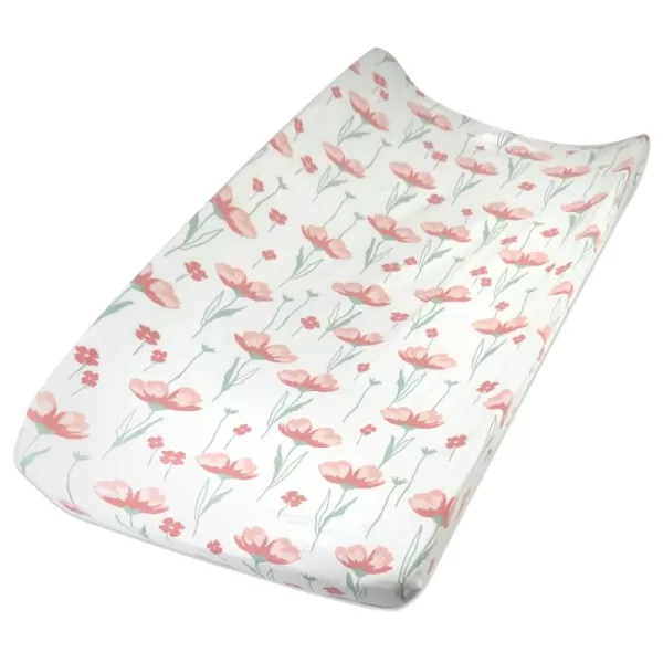 HonestBaby unisex baby Organic Cotton Changing Pad Cover and Toddler Sleepers Bright White One Size USStrawberry Pink Floral