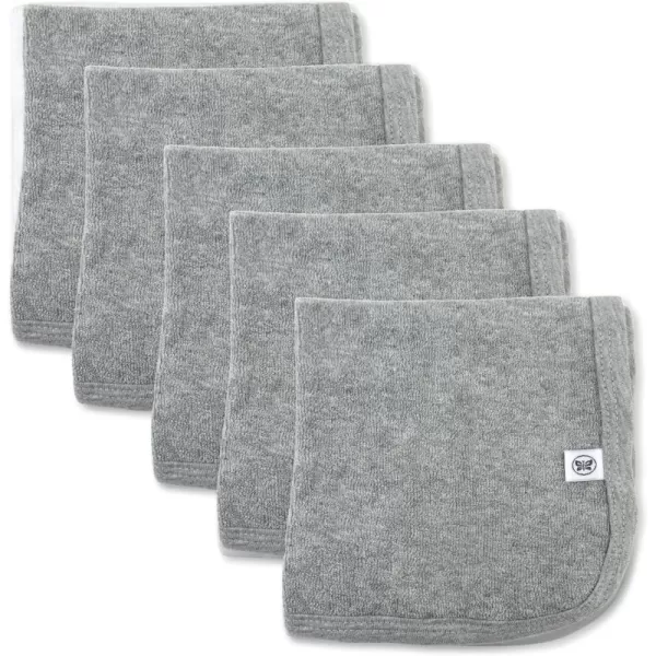 HonestBaby unisex baby Organic Cotton Washcloth MultiPack Winter Accessory Set 5pack Bright White One Size US5pack Heather Gray