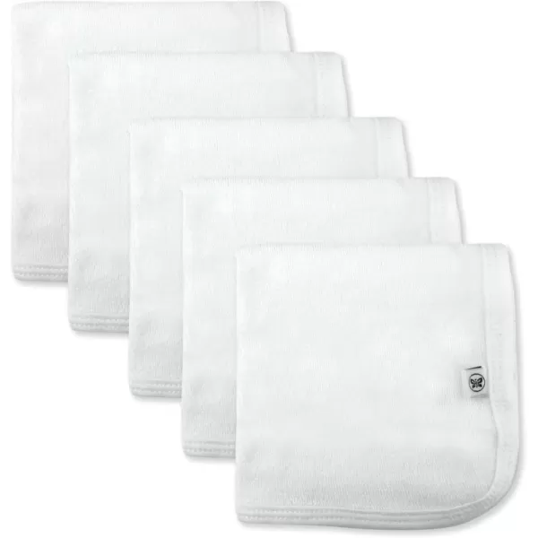 HonestBaby unisex baby Organic Cotton Washcloth MultiPack Winter Accessory Set 5pack Bright White One Size US5pack Honestly Pure White