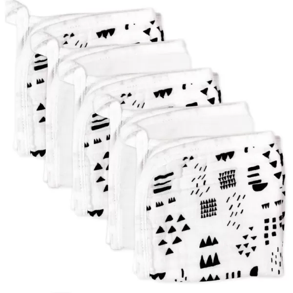 HonestBaby unisex baby Organic Cotton Washcloth MultiPack Winter Accessory Set 5pack Bright White One Size US5pack Pattern Play