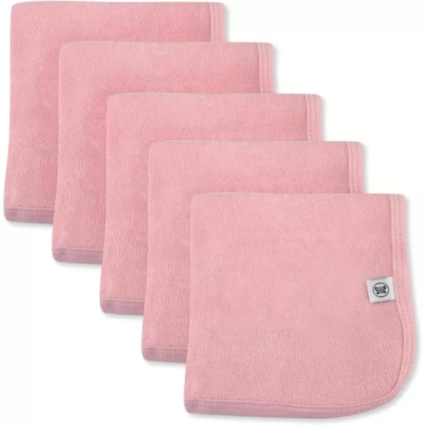 HonestBaby unisex baby Organic Cotton Washcloth MultiPack Winter Accessory Set 5pack Bright White One Size US5pack Pink