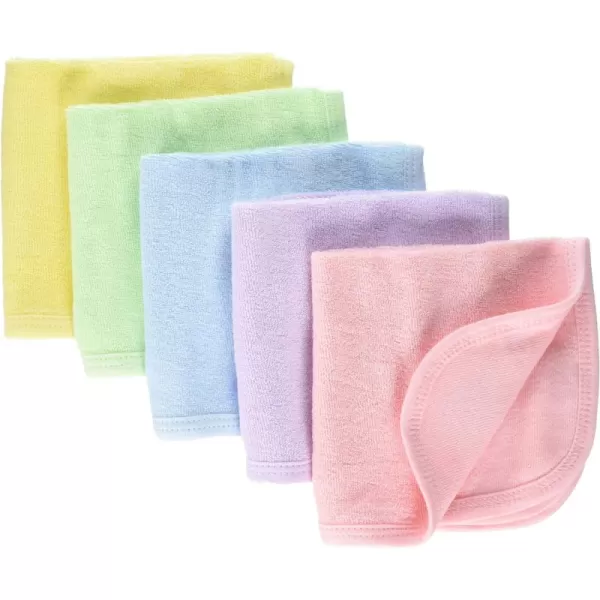 HonestBaby unisex baby Organic Cotton Washcloth MultiPack Winter Accessory Set 5pack Bright White One Size US5pack Rainbow Girl
