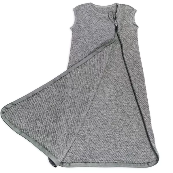 HonestBaby Organic Cotton Matelasse Wearable Blanket Bright White MediumGray Heather