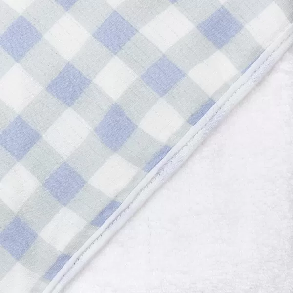 HonestBaby unisex baby 3Piece Organic Cotton Hooded Towel ampamp Washcloth Set Bandana Bright White One Size USBlue Painted Buffalo Check