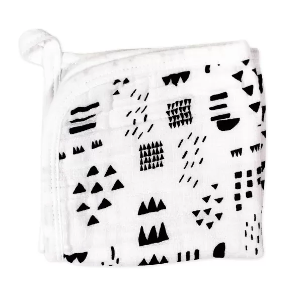 HonestBaby unisex baby 3Piece Organic Cotton Hooded Towel ampamp Washcloth Set Bandana Bright White One Size USPattern Play