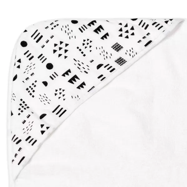 HonestBaby unisex baby 3Piece Organic Cotton Hooded Towel ampamp Washcloth Set Bandana Bright White One Size USPattern Play