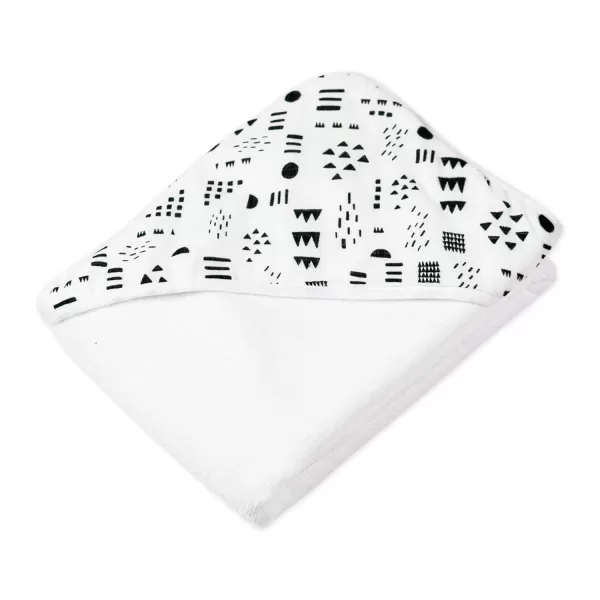 HonestBaby unisex baby 3Piece Organic Cotton Hooded Towel ampamp Washcloth Set Bandana Bright White One Size USPattern Play