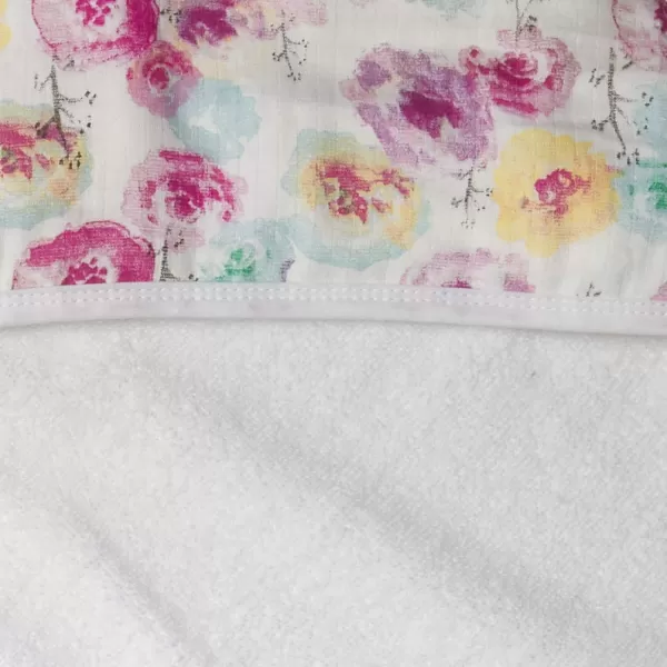 HonestBaby unisex baby 3Piece Organic Cotton Hooded Towel ampamp Washcloth Set Bandana Bright White One Size USRose Blossom