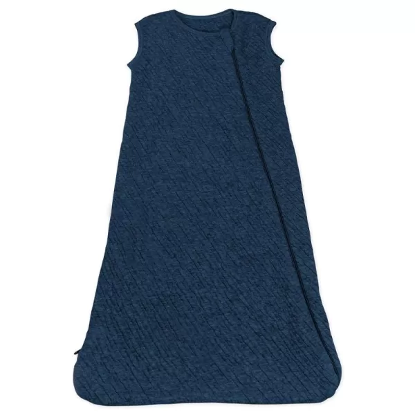 HonestBaby Organic Cotton Matelasse Wearable Blanket Bright White MediumDark Navy